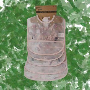 Chick Pea - 5 Pack Pocket Peva Bib Set - Cutesy Bibs - Great Baby Shower Gift